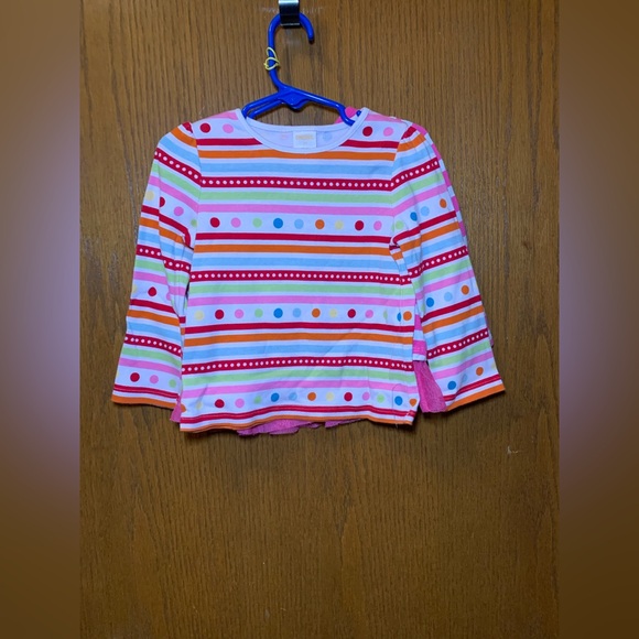 Gymboree Girls 2T Rainbow Dot Stripe Long Sleeve Tee - Picture 2 of 6